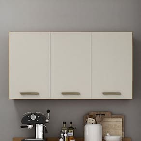 Armário Aéreo 120 Cm 3 Portas São Luis Valdemóveis Cinamomo/off White
