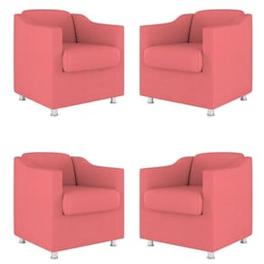 Kit 04 Poltronas Tilla Consultório Dentista Recepção Sala Cor:Rosa