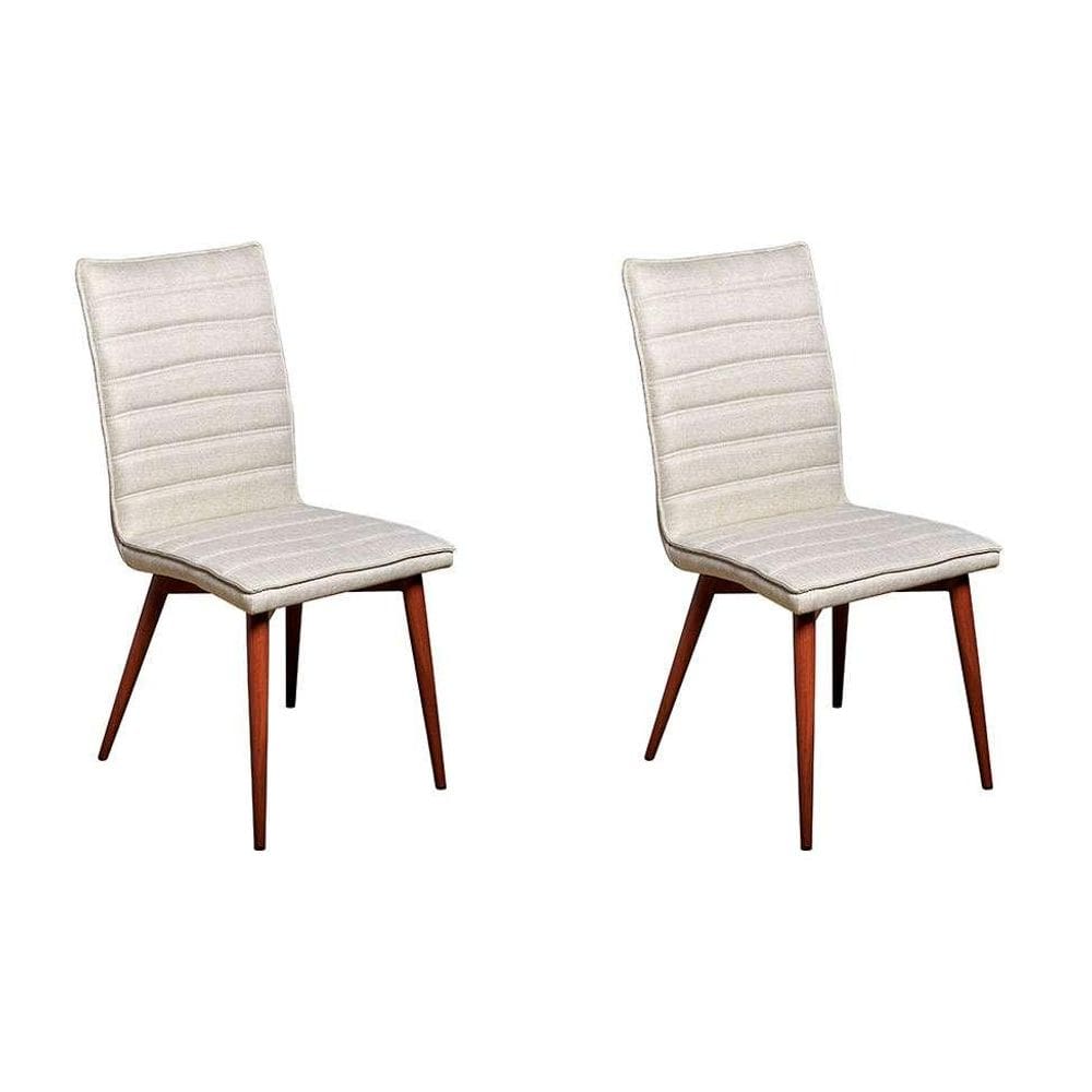 Conjunto com 2 Cadeiras Chambly Bege e Cedro