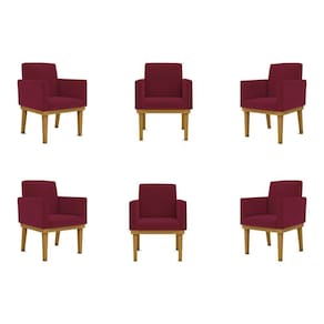 Kit 06 Poltronas Decorativa Reforçada Balaqui Decor Cor:marsala