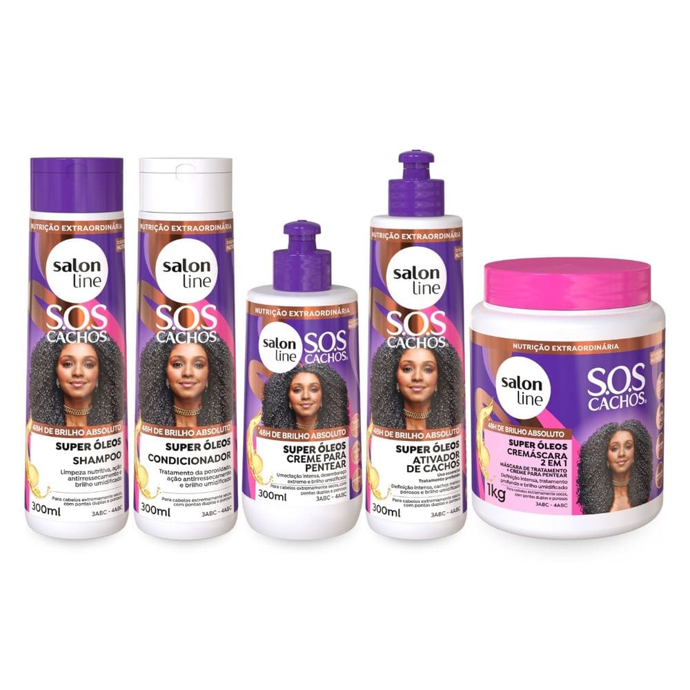 Kit Completo Sos Super Óleos Brilho Absoluto Salon Line 5und