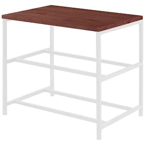 Banco Sapateira Industrial Branco F84 Pinus Castanho