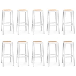Kit 10 Banqueta Alta Roma em Polipropileno - Branco