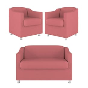 Kit 02 Poltrona Tilla Recepção + Namoradeira Sala Quarto rosa