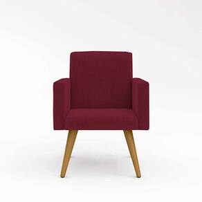 Kit 03 Poltronas Decorativa Sala Balaqui Decor Cor:marsala
