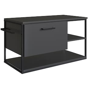 Gabinete Suspenso Para Cuba Banheiro 1 Pt Basc P1007 Preto Grafite Pp Preto Grafite
