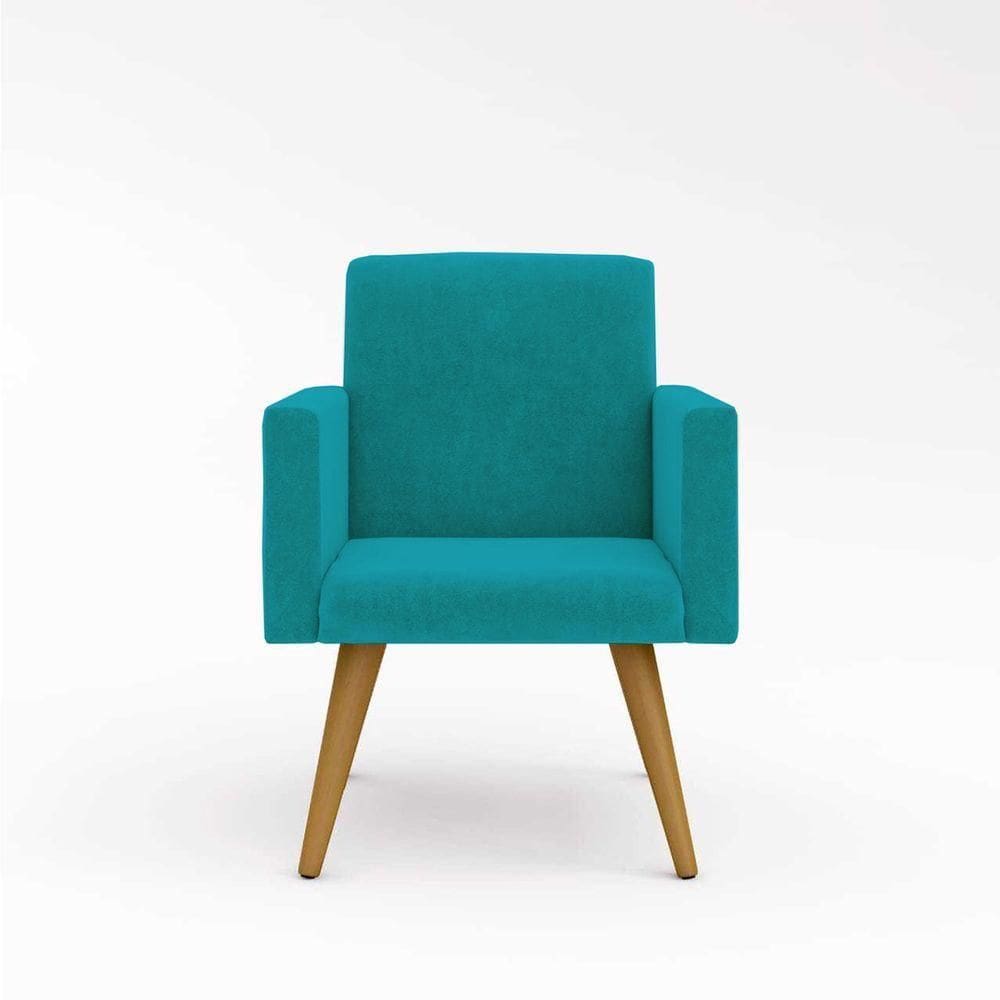 Poltrona Decorativa - Escritório - Recepção - Balaqui Decor Cor:azul-turquesa