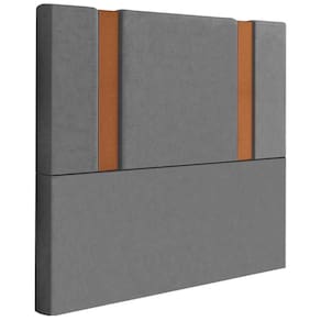 Cabeceira Solteiro 88 Cm Veron Veludo Cinza Soon Cinza