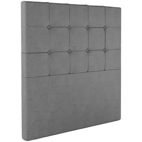 Cabeceira Solteiro 88 Cm Berlin Veludo Cinza Soon Cinza
