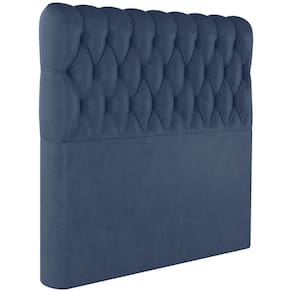 Cabeceira Solteiro 88 Cm Vegas Veludo Azul Soon Azul