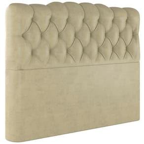 Cabeceira Casal 138 Cm Milan Veludo Bege Soon Bege