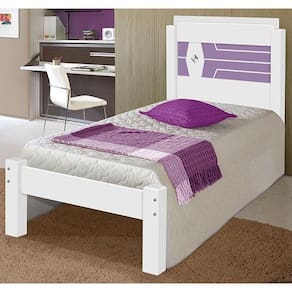 Cama Livia Solteiro Branco-lilas - Carmolar