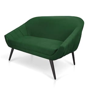 Namoradeira Giovana 02 Lugares Suede de Ferro Verde