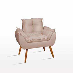 Poltrona De Amamentação Confortável Quarto Bebê Jl Decor bege