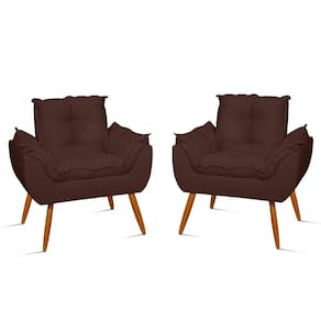Kit 2 Cadeiras Poltronas Para Sala Quarto - Jl Decor Cor:marrom
