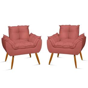 Kit 2 Poltronas Cadeiras Reforçadas Confortáveis – Jl Decor Cor:rosa