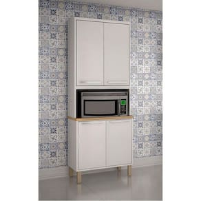 Torre Quente Em Mdp Com 4 Portas Cozinha Paris Sallêto Branco