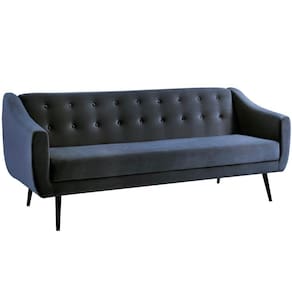 Sofa Cama 3 Lug Pes Tabaco 210 Cm 7019x1 Veludo Azul Marinho Dmobiliario Azul Marinho