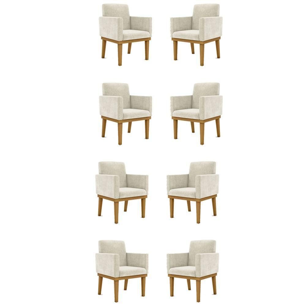 Kit 08 Poltronas Decorativa Reforçada Balaqui Decor Cor:bege