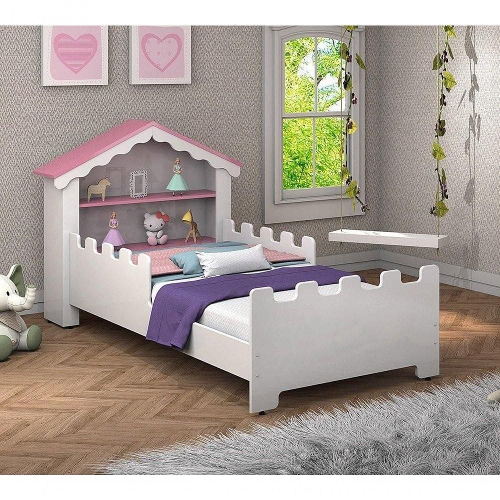 Cama Juvenil Princesa Branco/rosa- Vitamov