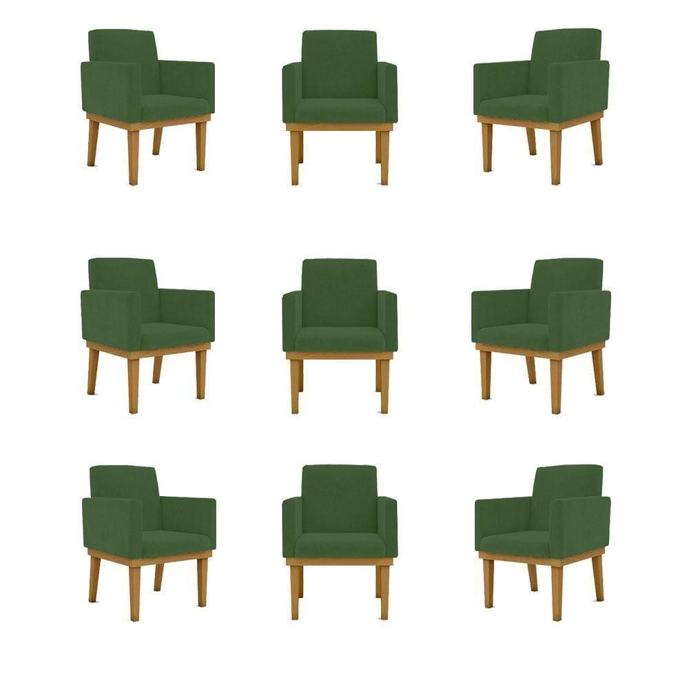 Kit 09 Poltronas Decorativa Reforçada Balaqui Decor Cor:verde