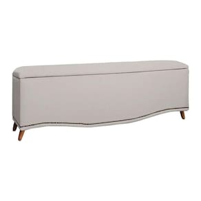 Calçadeira Sapateira Baú Holanda 195cm De Largura Linho Speciale Home Carvalho