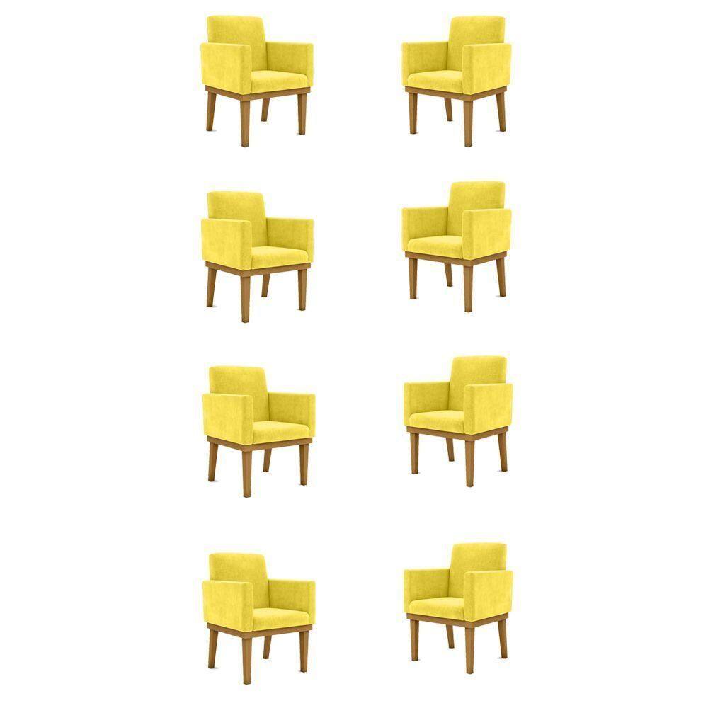Kit 08 Poltronas Decorativa Reforçada Balaqui Decor Cor:amarelo