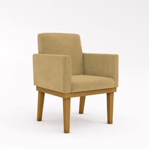 Poltrona Com Base Mais Reforçada - Cor Capuccino - Balaqui Decor