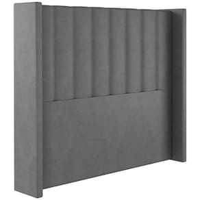 Cabeceira Solteiro 88 Cm Barcell Veludo Cinza Soon Cinza