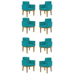 Kit 08 Poltronas Decorativa Reforçada - Balaqui Decor Cor:azul Turquesa