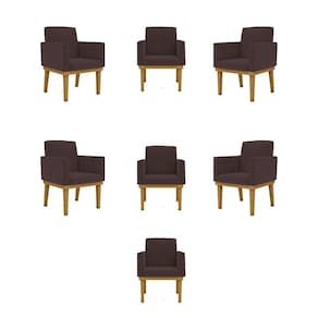 Kit 07 Poltronas Decorativa Reforçada Balaqui Decor Cor:marrom
