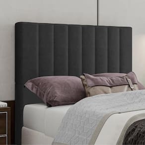 Cabeceira Casal 138 Cm Dubai Veludo Preto Soon Preto