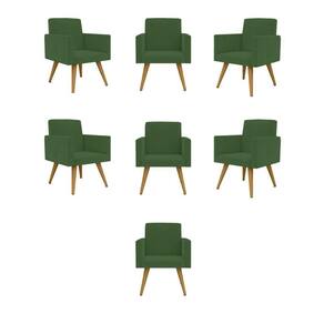 Kit 07 Poltronas Nina Decorativa Para Recepção Balaqui Decor Cor:verde