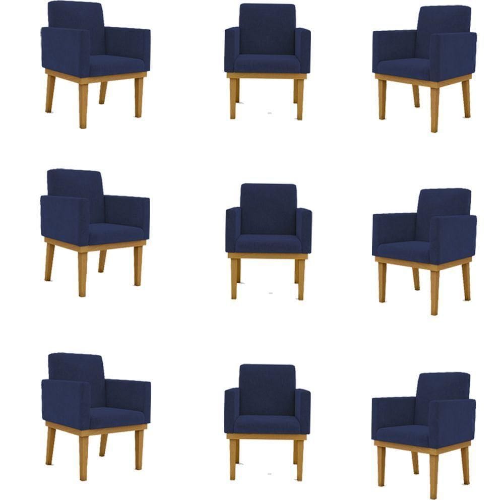 Kit 09 Poltronas Decorativa Reforçada Balaqui Decor Cor:azul Marinho