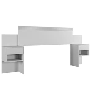 Cabeceira Master Quarto Casal E Queen Com Mesa De Cabeceira Branco Branco