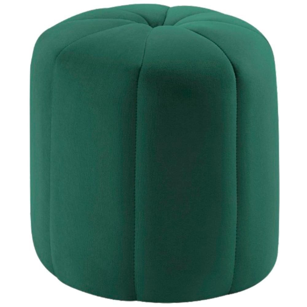Puff Puf Para Sala P09 Veludo Verde Dmobiliario Verde