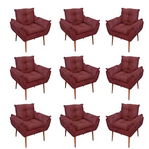 Kit 09 Cadeiras Poltronas Opala Clinica Salão Balaqui Decor Cor:marsala