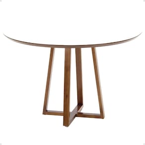 Mesa De Jantar Redonda Lara Premium 120cm Em E Mdf - Branco