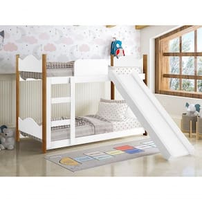 Beliche Infantil Branco Grenat Com Escorregador - Gabrielli Móveis