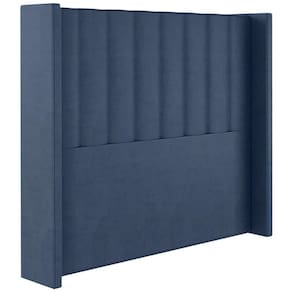 Cabeceira Solteiro 88 Cm Barcell Veludo Azul Soon Azul