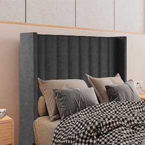 Cabeceira Solteiro 88 Cm Barcell Veludo Preto Soon Preto