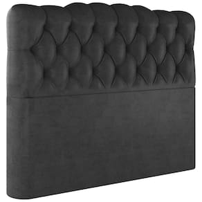Cabeceira Casal 138 Cm Milan Veludo Preto Soon Preto