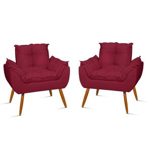 Kit 2 Poltronas Decorativas Reforçadas Para Sala – Jl Decor Cor:marsala