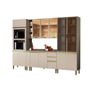 Cozinha Completa Connect 8 Peças (1armário+2balcões+2paneleiros+3complementos) C8p05 Duna/cristal - Henn