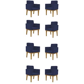 Kit 08 Poltronas Decorativa Reforçada - Balaqui Decor Cor:azul Marinho