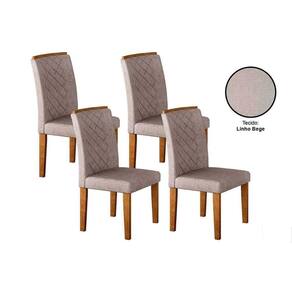Kit 4 Cadeiras Sala Jantar Jade 4 Un Imbuia/linho Bege - Rufato