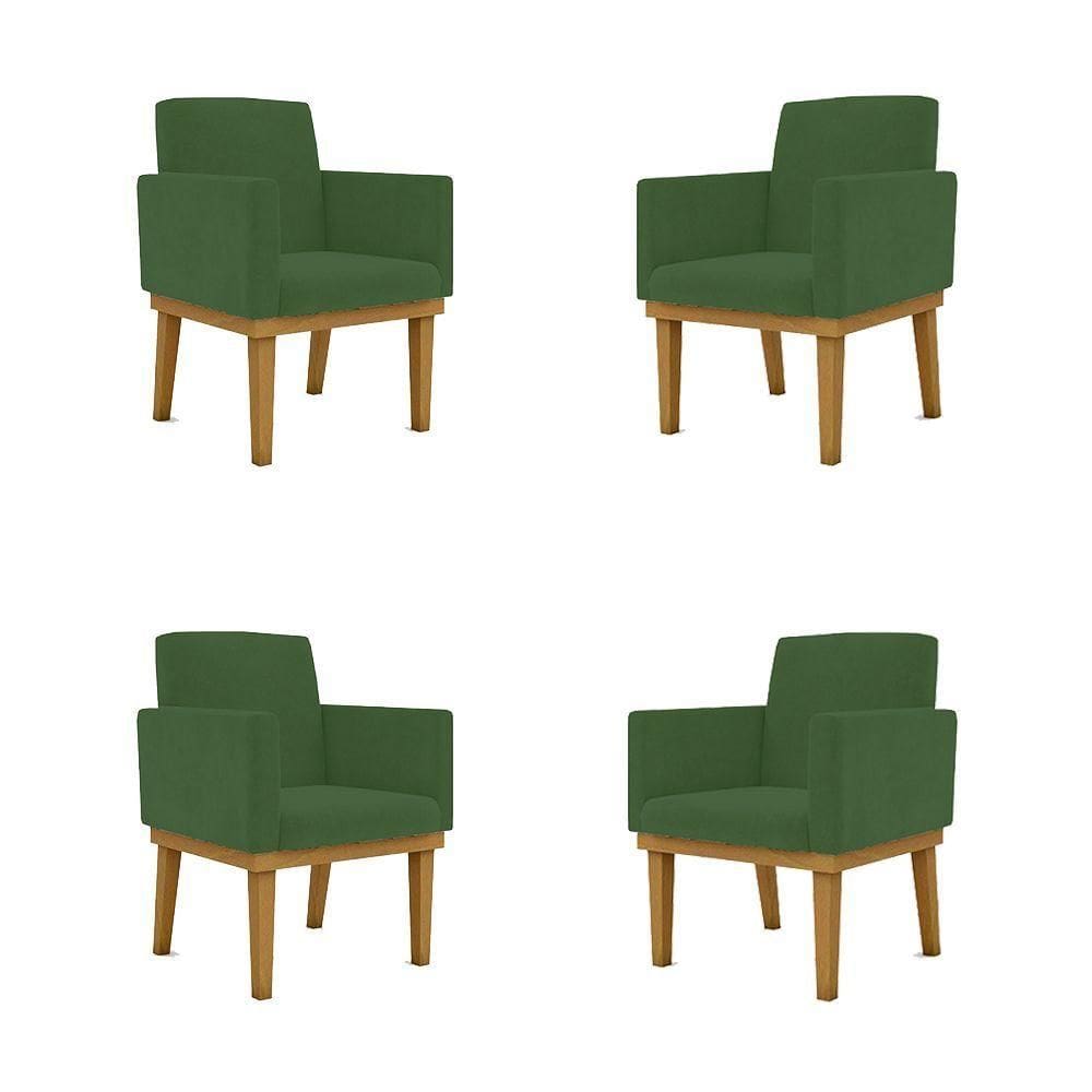 Kit 04 Poltronas Decorativa Reforçada Balaqui Decor Cor:verde
