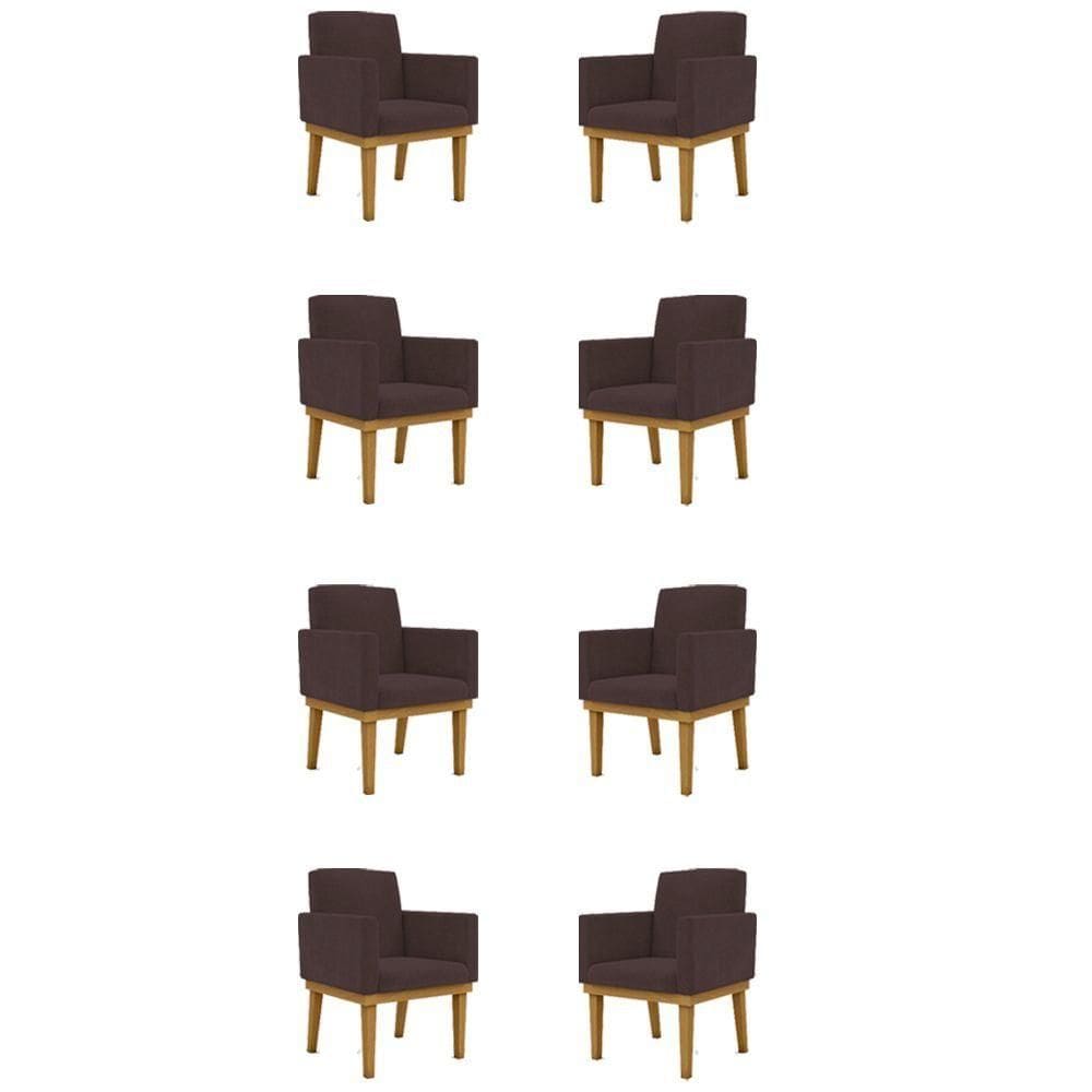 Kit 08 Poltronas Decorativa Reforçada Balaqui Decor Cor:marrom