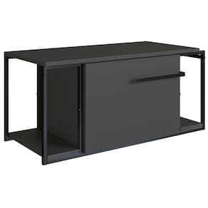 Gabinete Suspenso Para Banheiro 1 Pt Basc P1019 Preto Grafite Pp Preto Grafite