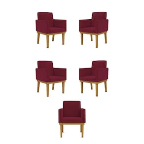 Kit 05 Poltronas Decorativa Reforçada Balaqui Decor Marsala